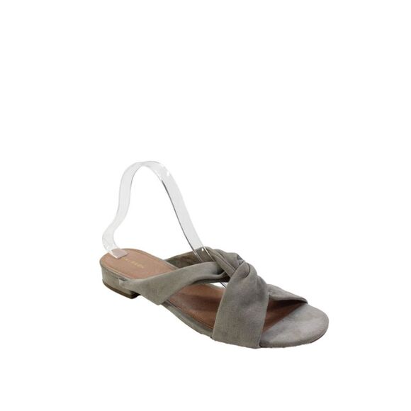 Halogen Shoes - Halogen Womens Suede Cross Strap Slide On Sandals Grey Size 10 Medium